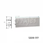 Perfil plano-Intermedio-Horizontal-Vertical-3000mm-x19mm-Aluminio-Negro mate