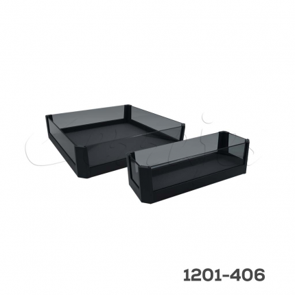 Despensa sencilla "Polanco" de cristal y piso melamínico H=1920 a 2220mm  W=450mm