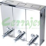 Dispensador triple para regaderas