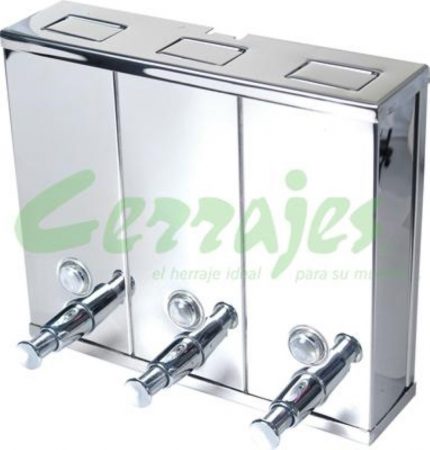 Dispensador triple para regaderas