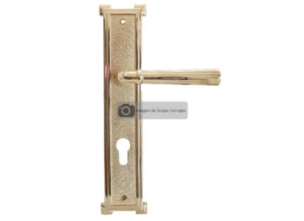 Cerr con manija y cilindro mec c - laton brillante
