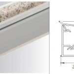 Protección anti-escurrimiento para cubierta de cocina en ángulo Volpato "Alzatina 50/61" L=5000mm W=25mm H=32mm Aluminio Mate