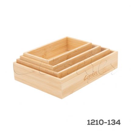 juego de cajones organizadores Cerrajes Bambú Natural 4 cajones