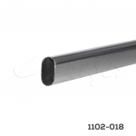 Tubo oval cromado tramo 1.2m con 2 bridas