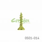 Tornillo fijación de herrajes cabeza plana "Gripper" #6 x5/8" (15,8mm) PH2 Latón brillante con punta
