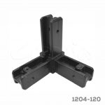 Unión 3 lados Cerrajes "Sistema 20-20" Zamak Negro