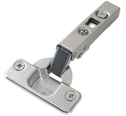 Bisagra sobrepuesta FGV  "Click On"cuello 00 110° Taquete Ø=10mm niquelada enganche rápido