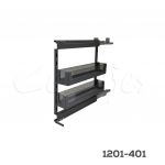 Botellero "Polanco" de cristal y piso melamínico con cierre suave W=150mm