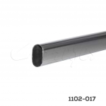Tubo oval cromado tramo 1.5m con 2 bridas