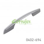 Jaladera Zamak cc 128 mm L=191 mm 4456 Z23 Niquel mate Tornillo M4x25mm
