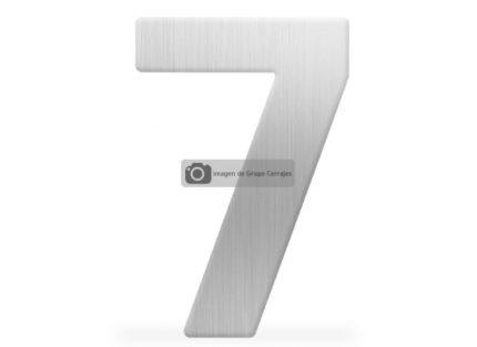 Número 7 metálico de 152 mm acabado inoxidable