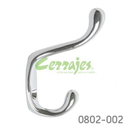 Gancho perchero ch doble arriba /abajo corto cromado