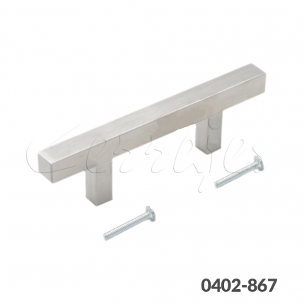 Jaladera barra cuadrada hueca Acero Inoxidable cc 64mm L=124mm 4720 I14 cepillado Tornillo #8-32X1"