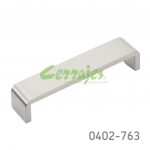 Jaladera Aluminio cc 128 mm L=135 mm 4563 A22 Niquel cepillado Tornillo #8 - 32X1"