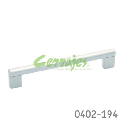Jaladera Aluminio cc 192 mm L=230 mm 4221 A35 Anodizado natural mate Tornillo M4x25mm