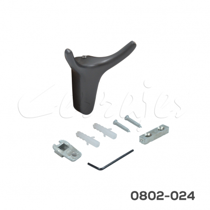 Gancho doble perchero chico H=65mm, W=60mm, D=35mm Gris Grafito