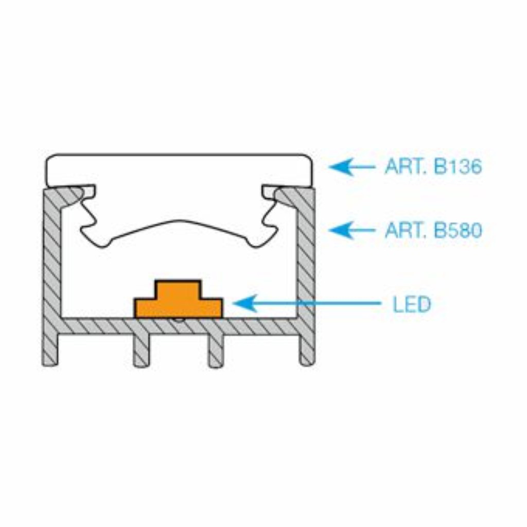 25A765E6193F2AE6DB4F16DBAFC69FA0.jpg Perfil de alojamiento de aluminio "Flex&Lux" para tira LED (Máx.30W/m) para 0903-011 L=2,6m - Image 1