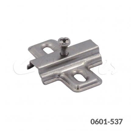 Base acero fijación con tornillo para bisagra Salice 37x32 H=3mm Niquelada