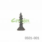 Tornillo para fijación de herraje cabeza plana "Gripper" #5x1/2" (12,7 mm) PH2 Negro con punta