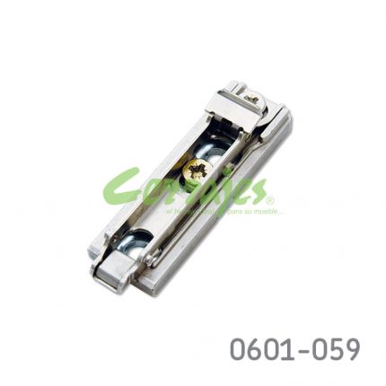 Base para bisagra Salice BAP3R29 "Domi" niquelada H=2mm lineal (21+32mm) Zamak, enganche rápido