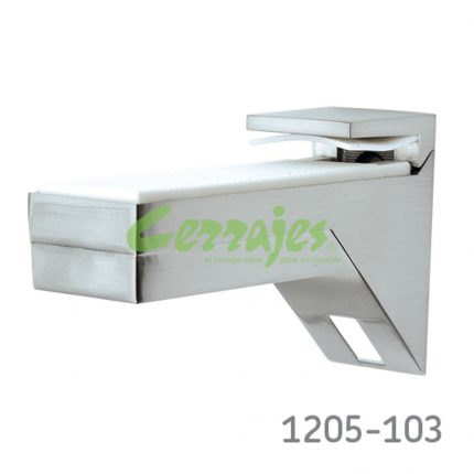 Ménsula p/repisa Italiana Ferramenta "Kalabrone" esp:8-30mm Zamak Niquel satinado máx:320mm Cap:25kg