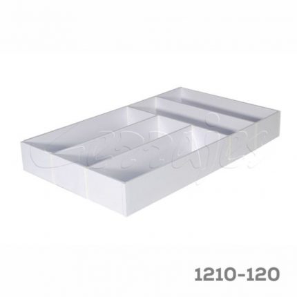 Organizador modular para cajón cubertero 5 secciones (5-MD) Cerrajes Poliestireno blanco