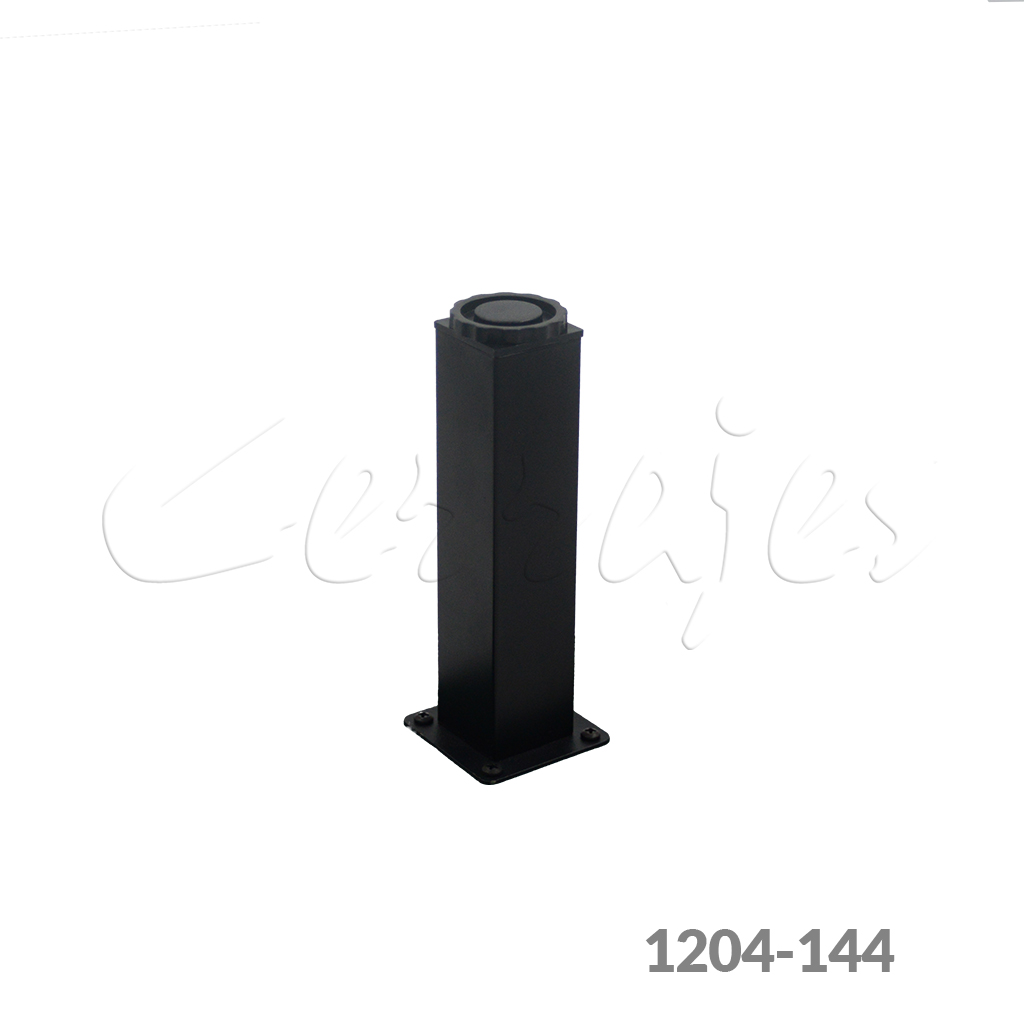 2df044872723b9b0b28b2e8c132f38ba89665c5d.png Pata cuadrada para mueble Cerrajes 40x40mm H=120mm+20mm acero Negro mate 100 kg con placa 63x63mm - Image 1