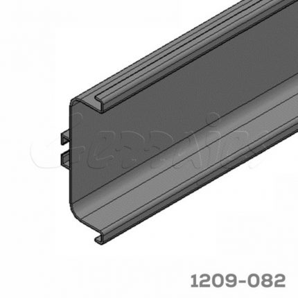 Perfil horizontal doble Cerrajes "Gola" L=3000mm H=73,5mm Aluminio Anodizado Negro mate