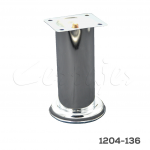 Pata para mueble Cerrajes H=120mm Ø=45mm acero Cromada 60 kg sin nivelación, con placa 62x52mm