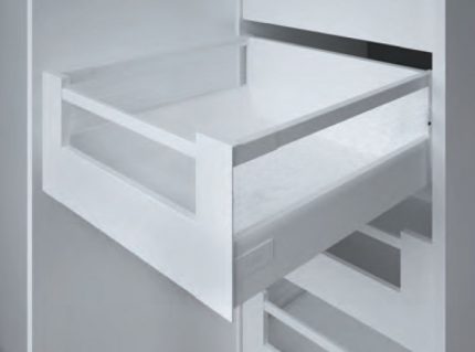 Cajón despensa interno Cerrajes "Ritma Cube" L=500mm blanco RAL9010 Extensión total cierre suave