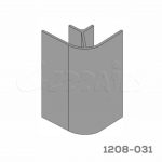 Conector esquina para zoclo aluminio 90° Cerrajes H=100mm Aluminio Anodizado Champagne mate