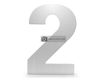 Número 2 metálico de 152 mm acabado inoxidable