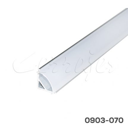 Perfil de aluminio sobrepuesto para ángulos, 15x15 mm L=2500 mm Aluminio con difusor