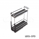 Botellero "Nápoles" varilla plana cromada y piso melamínico con cierre suave W=150mm