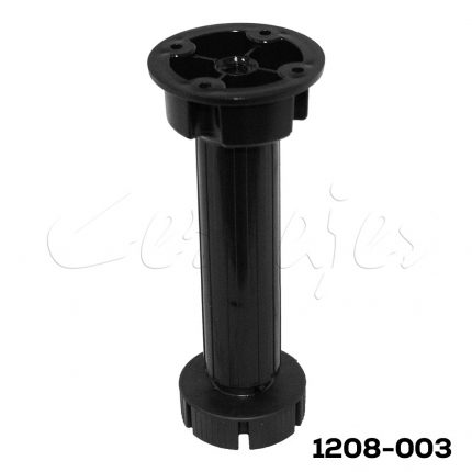 Pata regulable p/gabinete Volpato Serie-02 h=150mm Ø=50mm HIPS  Negra (SpeedSystem) Ajuste +15mm-5mm