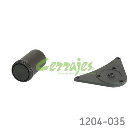 Pata para mueble Cerrajes H=110mm Ø=60mm acero epóxico Negro mate nivelador +25mm