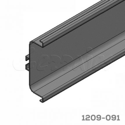 Perfil horizontal doble Cerrajes "Gola" L=3000mm H=73,5mm Aluminio Anodizado Champagne mate