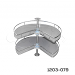 Giratorio para esquina  3/4 "Nápoles" varilla plana cromada y piso melaminico  W=800mm