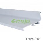 Perfil horizontal sencillo Cerrajes "Gola" L=5,8 m H=57mm Aluminio anodizado natural mate