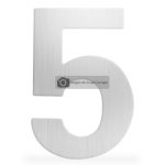 Número 5 metálico de 152 mm acabado inoxidable