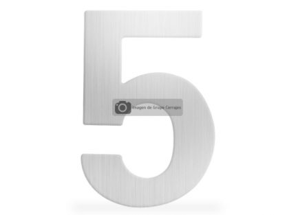 Número 5 metálico de 152 mm acabado inoxidable