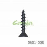 Tornillo para fijación de herraje cabeza plana "Gripper" #6 x3/4" (19,05 mm) PH2 Negro con punta