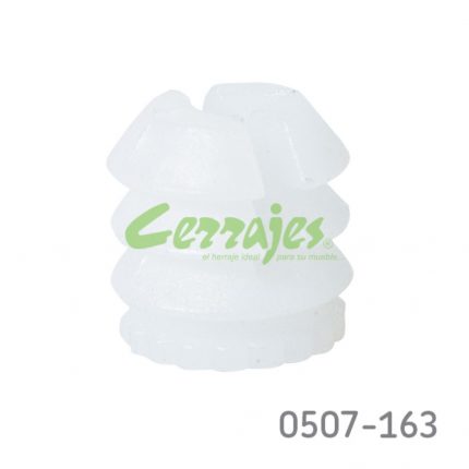 Taquete plástico inserto Ø=10,5mm L=11mm, cuerda M6 para perno