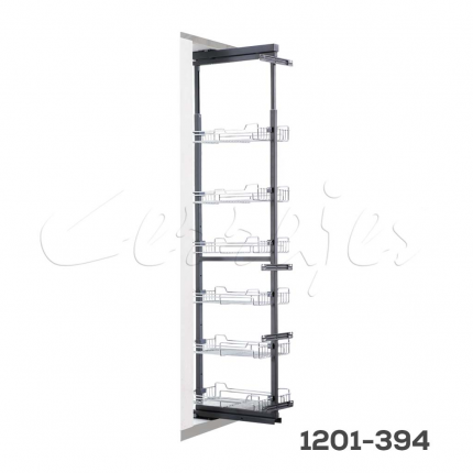 Columna extraíble "Condesa" alambre cromado H=1910 a 2210mm con cierre suave W=400mm