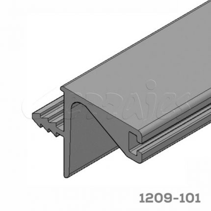 Perfil p/alacena superior oculto horizontal Cerrajes "Gola" L=3000mm Aluminio pintura epóxi.Gris mat