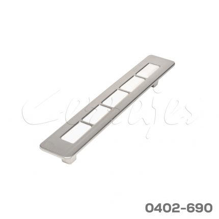 Jaladera Zamak / Cerámica cc 160 mm L=204 mm 4452 Z50 Acabado metálico con cerámica Tornillo M4x25mm