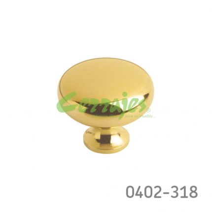 Botón Zamak Ø=31 mm 4006 Z26 Oro brillante Tornillo #8-32x1"