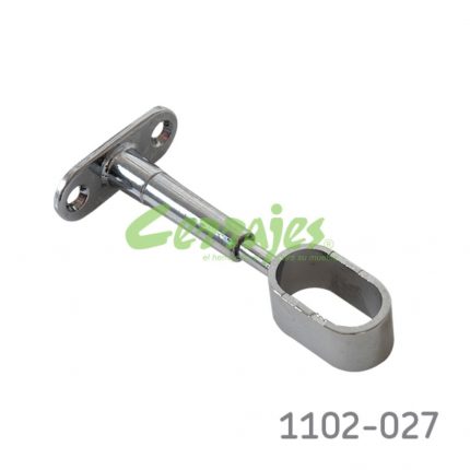 Soporte central ajustable para tubo oval h=80-120 mm Cromo