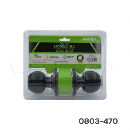 Manija de bola Modelo “Ula” baño botón/ranura Negro mate