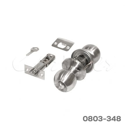 Manija tubular ent/rec. Mod."Apolo" llave estándar/mariposa, Pest.60-70mm, Acero inoxidable Satinado